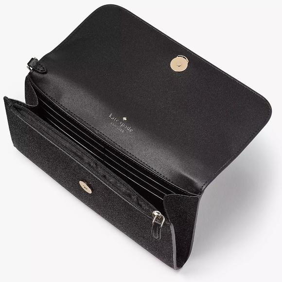 Kate Spade Glimmer Glitter Medium Flap Wristlet New in Box GIFT - Picture 4 of 5